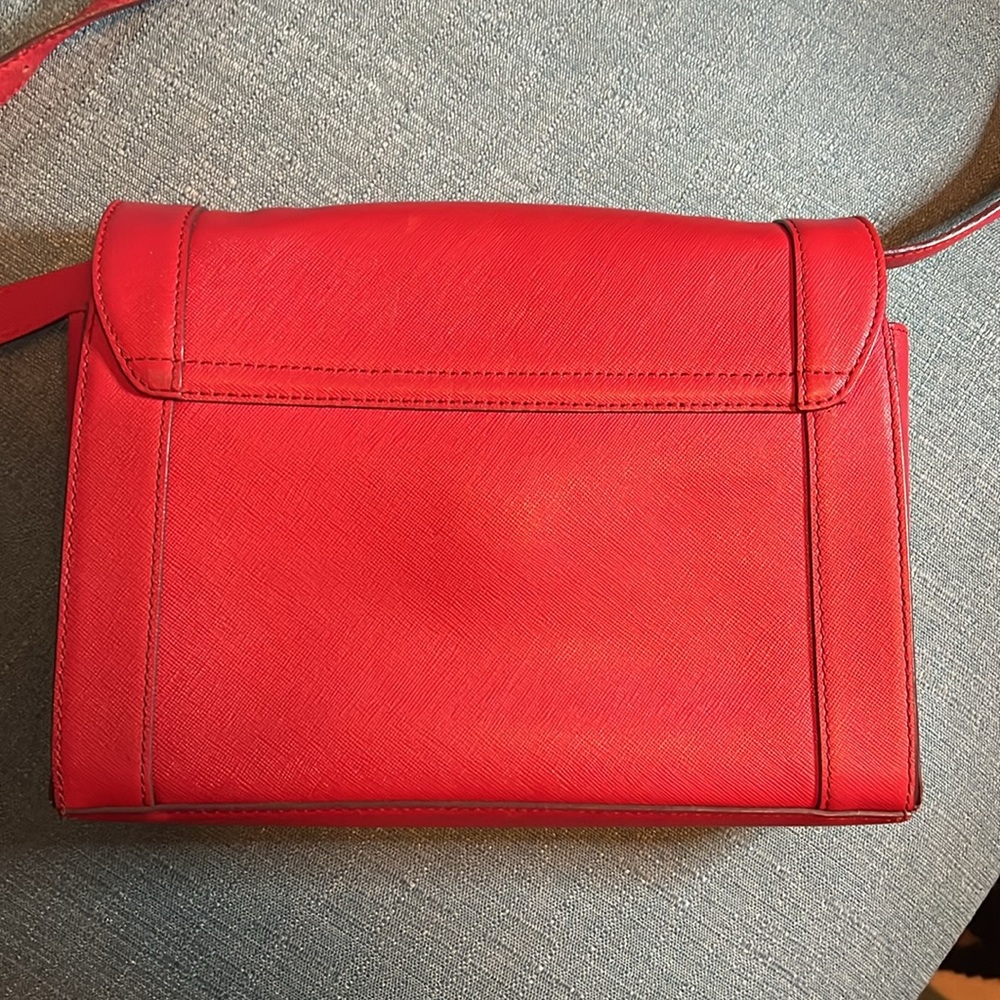 MCM Red Leather Crossbody Shoulder Bag EUC - Picture 4 of 13